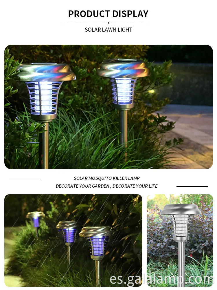 Lámpara de asesino de mosquitos solares ecológicos con tecnología LED